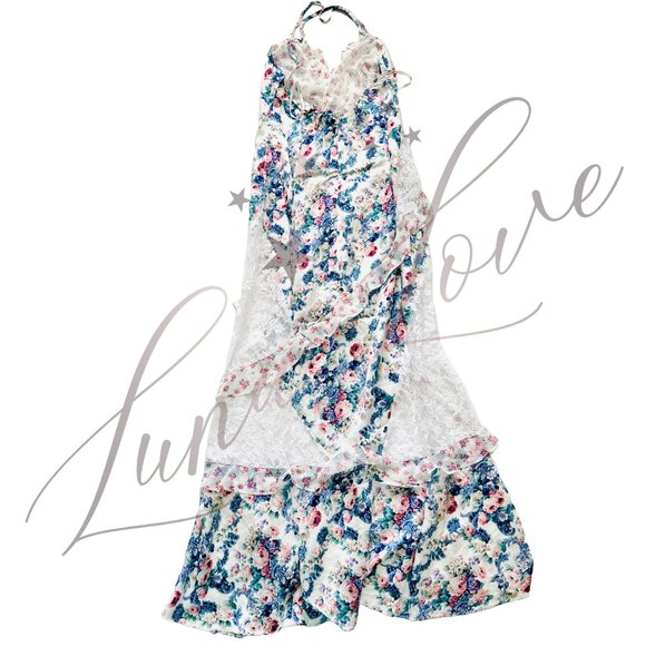 FOR LOVE & LEMONS Josalyn Maxi Dress In Blue NWT - Picture 9 of 14